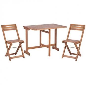 Configuration de jardin “Rustique” : table + 2 chaises en acacia – Lenola