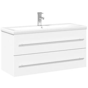 Mueble de Baño con Lavabo Integrado Blanco y Cajón Flotante