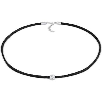 Elli Choker »Trendige Velour Leder Halskette mit 925 Silber Beads«