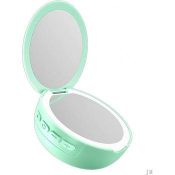 Miroir de Maquillage avec Haut-Parleur Bluetooth et Lumière LED, 3x Grossissement
