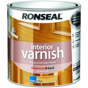 Ronseal 36872 Interior Varnish Quick Dry Satin Clear 2.5 litre