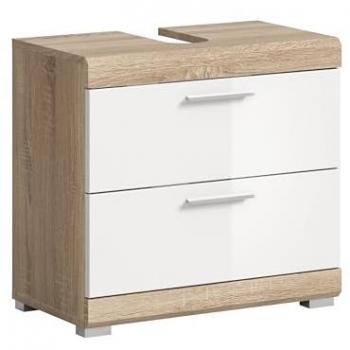Meuble de rangement sous lavabo 2 tiroirs 60x34x56 cm