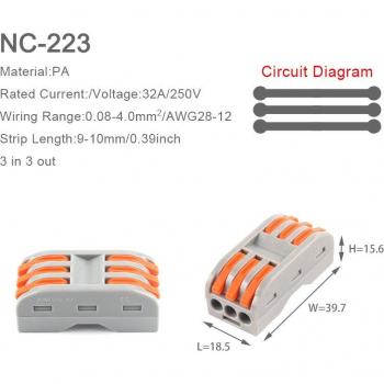 SPL‑222 Bloque Cableado 5 Unidades