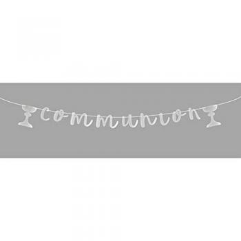 Lettres d'arc en argent – Guirlande de communion 2 m