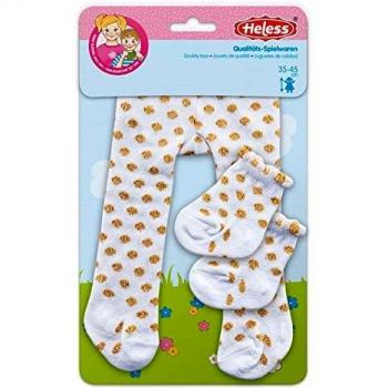 Heless Collant e Calzini per Bambole in Oro e Bianco 35-45 cm