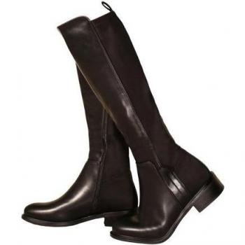 Parker Botas de Cuero Sintético a la Rodilla con Cremallera Lateral – Negro (UK8)