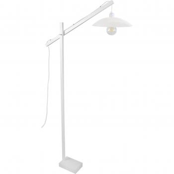TOSEL KROA – Lampadaire Liseuse Articulé Bois Blanc à Abat-jour Métallique Cylindrique