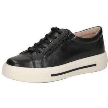 Caprice Plateau‑Sneaker mit Schaftrandpolsterung – Schwarzer Nappa