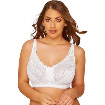 White Hi Shine Lace Bra Yours Curve Sans Armature