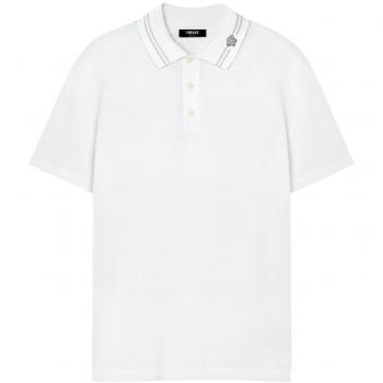 Small White Versace Polo Shirt with Logo