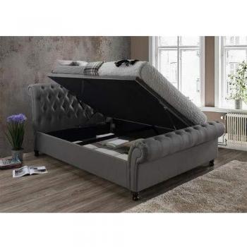 Castello Grey Side Ottoman Bed