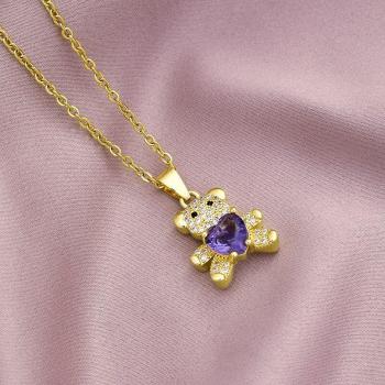 Zircon Bear Choker Necklace