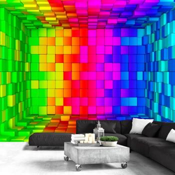 Papier peint mural Cube Arc-en-ciel Taille L 100 x H 70 cm