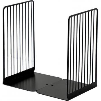 Paire de Serre-livres Métalliques – Support Antidérapant pour Livres (Blanc/Noir)