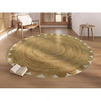 Tappeto fiore juta rotondo 150 cm naturale Indira