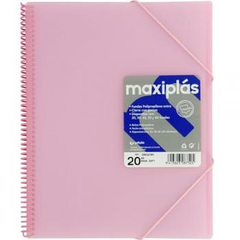 Carpetas A4 “Rosa Soft” de GrafoPlas – 20 fundas con espiral
