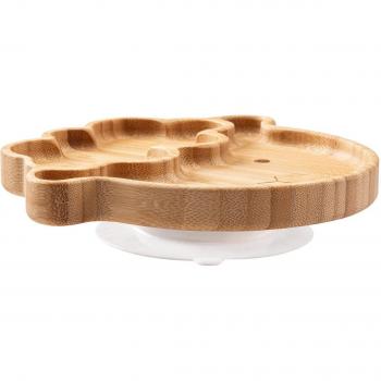 Assiette repas bébé en silicone avec prise antidérapante, imprimés mouton et bambou, sans BPA, 1 unité