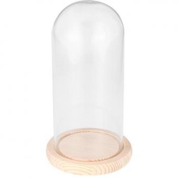 Base Madera y Cristal Floral