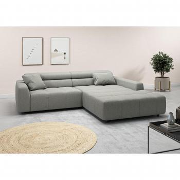 3C Candy Ecksofa Denver in Silber mit Easy Care-Bezug