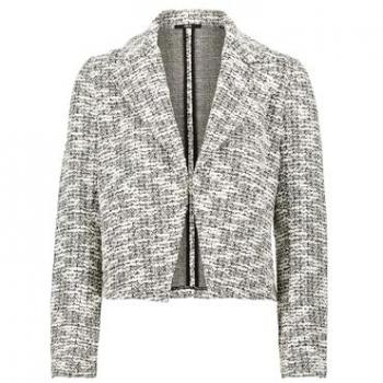 Zero Regular Fit Kurzblazer – Reverskragen, Hellgrau, Gr. 40, Damen