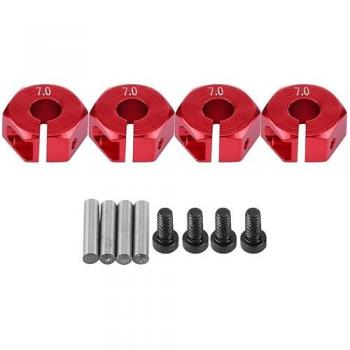 YUNIQUE 12 mm/7 mm Hexagonal RC-Radadapter (Rot) – Packung mit 4 Stück
