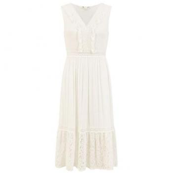 Robe Yumi en dentelle blanche taille large
