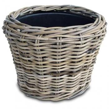 Vaso moderno in rattan con plastica