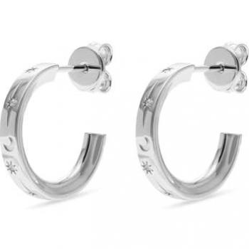 JETTE Creolen STARDUST 925er recyceltes Silber mit Zirkonia