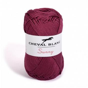 Fil de coton pour tricot Sunny Uni, Cheval Blanc, code 153, violet