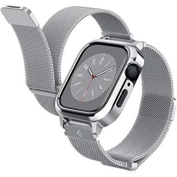 Spigen Metal Fit Pro Schutzkast voor Apple Watch 4-8, zilverkleurig