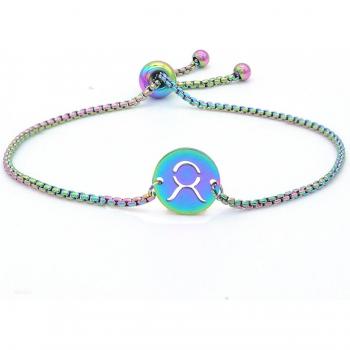 Stainless Steel Rainbow Charm Bracelet