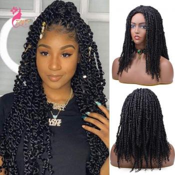 Spring Twist Fluffy Pre‑Looped Synthetic Crochet Braided Cap
