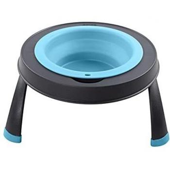 Dexas Popware for Pets Elevated Pet Feeder, Gray/Blue, Large