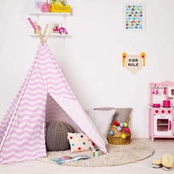 Wigwam da Gioco Boppi Rosa Legno e Tela