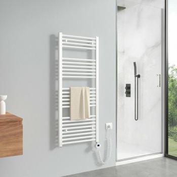 RadiatorE 1200x500mm Scaldasalviette Elettrico, Bianco, 500W, Termostato Digitalizzato (Meykoers)