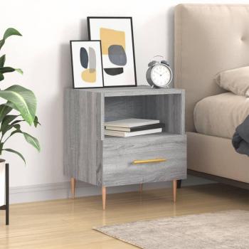 Table de chevet pratique sonoma gris 40x35x47,5 cm