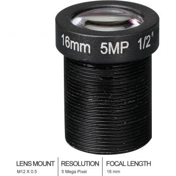 Objectif Vidéosurveillance 5MP 16MM 0,5 °