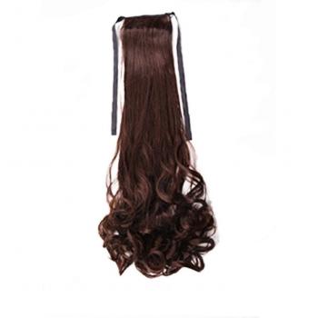 Extensions Noires & Brunes à Clip – Queue de Cheval 22, Texture Ondulée