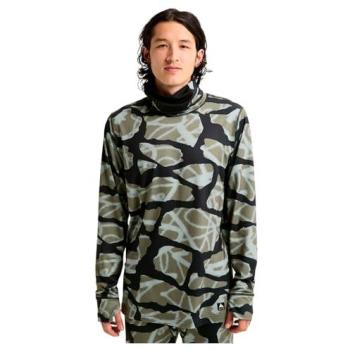 Burton Midweight Long Neck Long Sleeve Base Layer Top Khaki Green – L (Reversible Variant)