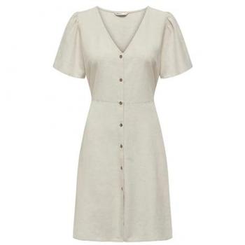 Robe courte ONLY en lin taupe
