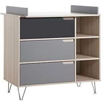 Geuther Marit Wickelkommode in Anthrazit, 5 Schubladen, 130 × 60 cm