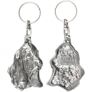 Charmant pendentif de chien Basset Hound II argenté, accessoire bag