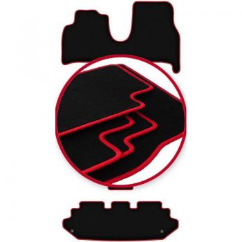 Tapis de voiture sur mesure CARLUX-RED pour Fiat Ulysse II 7 places (2002-2010)