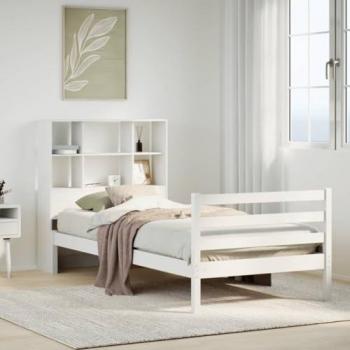 Wooden Bed & Shelf Unit 90x200 – White Pine