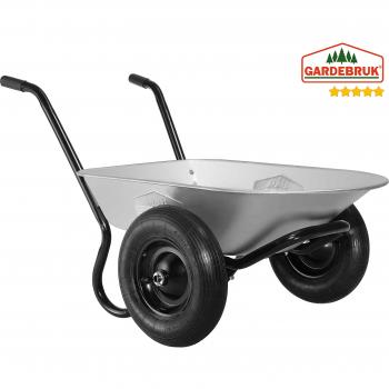 Brouette de jardin galvanisée 100L 150kg avec pneus pneumatiques à 2 roues