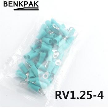 50pcs RV1.25-4 Insulated Crimp Ring Terminals AWG 22-16