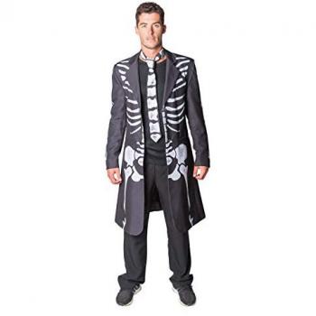 Thetru Skelett Gehrock für Herren, langer Mantel
