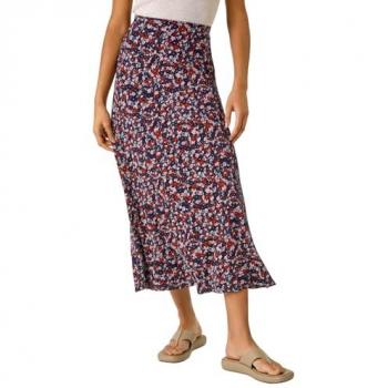 Ditsy Floral Navy Midi Skirt (Stretch) – Size 16