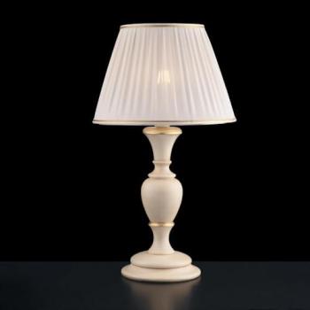 Lume Fiorenza: lampada di legno avorio con finitura dorata
