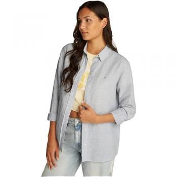 Tommy Jeans Hemdbluse für Damen, hellblau, Größe M